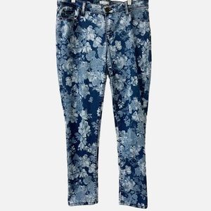 New York & Co Floral Daisy Tie Dye Jeans Size 10